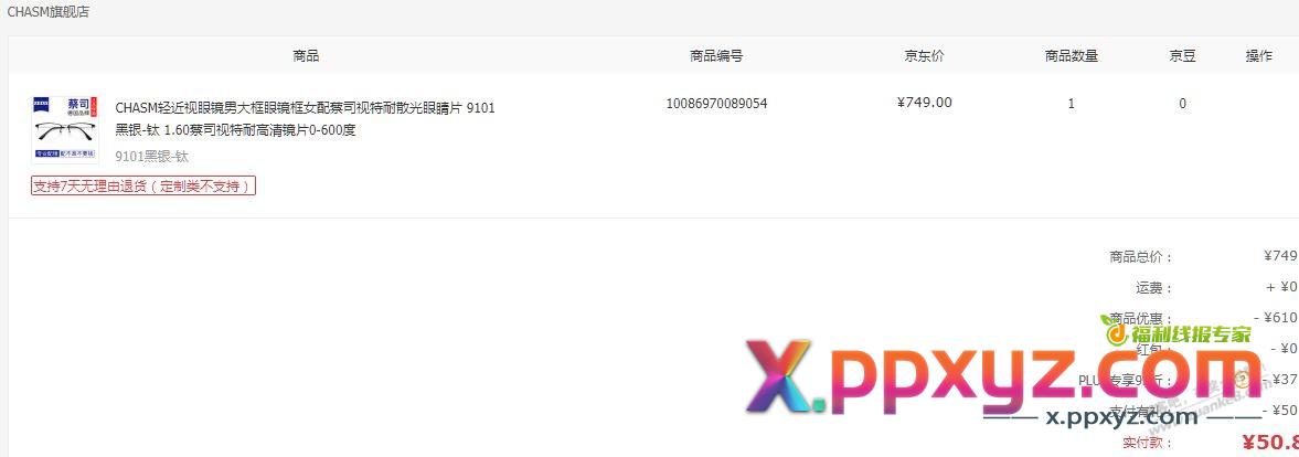 蹲到了 50的便宜眼镜 - PPXYZ线报
