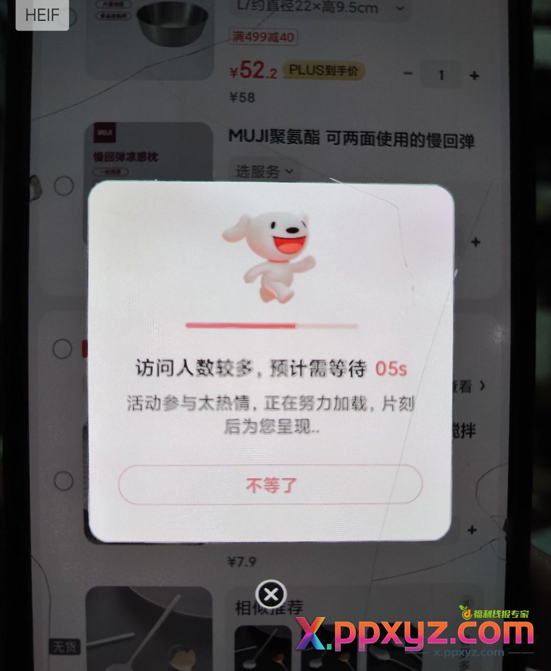 显示这个访问人数较多是京东黑了吗？购物车一动就出现 - PPXYZ线报