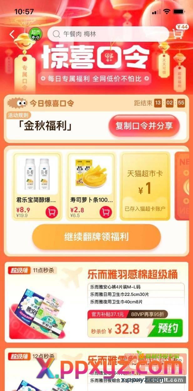 猫超口令 我中1元 - PPXYZ资源网