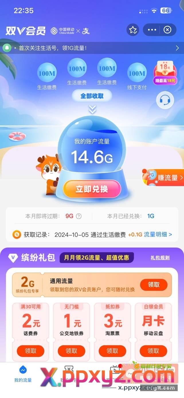 支付宝和移动搞的这个双V会员感觉也不错 - PPXYZ资源网