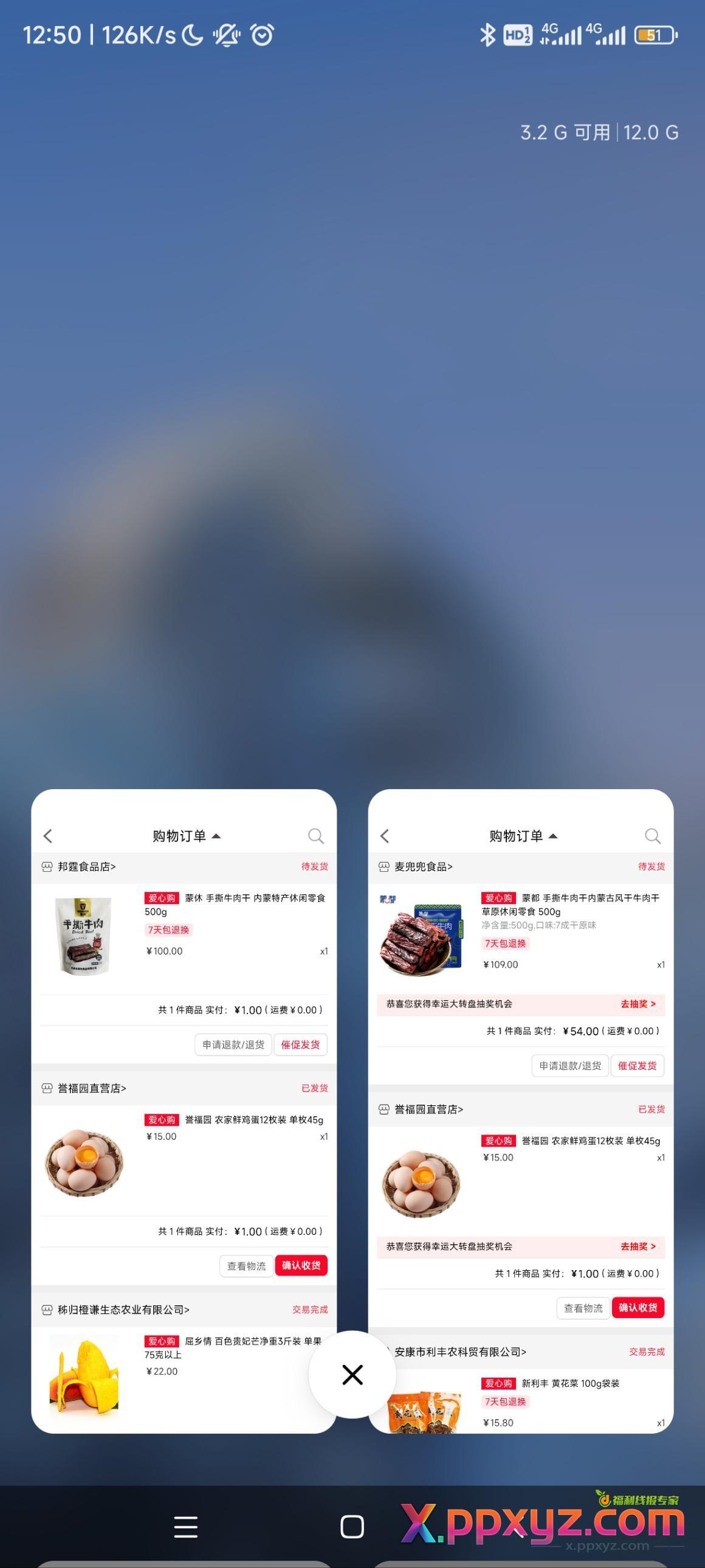 昨晚善融99-50最后几分钟买了两个品牌的牛肉干 - PPXYZ线报