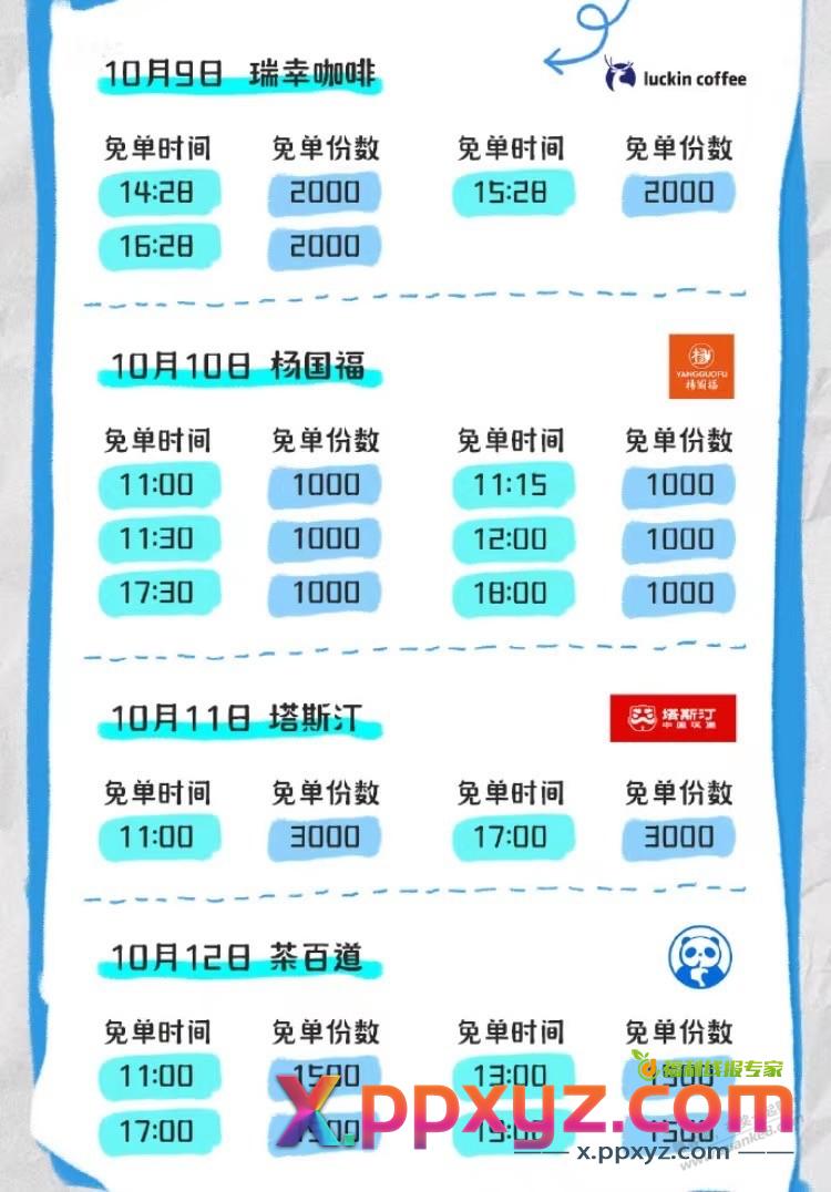 饿了么9-12日免单时间 - PPXYZ线报