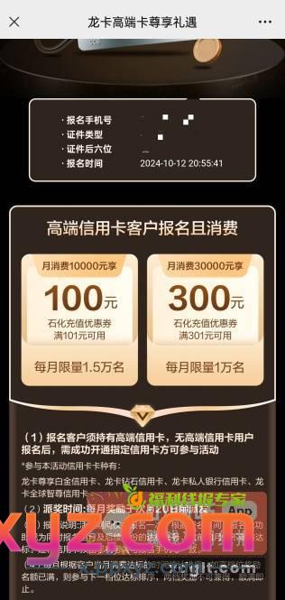 300中石化加油券 需要建行高端卡 - PPXYZ资源网