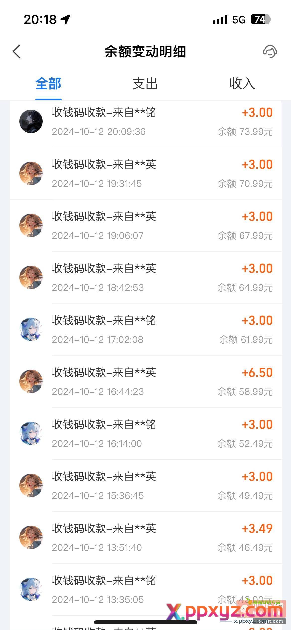 今天收入来源 pz车 - PPXYZ资源网