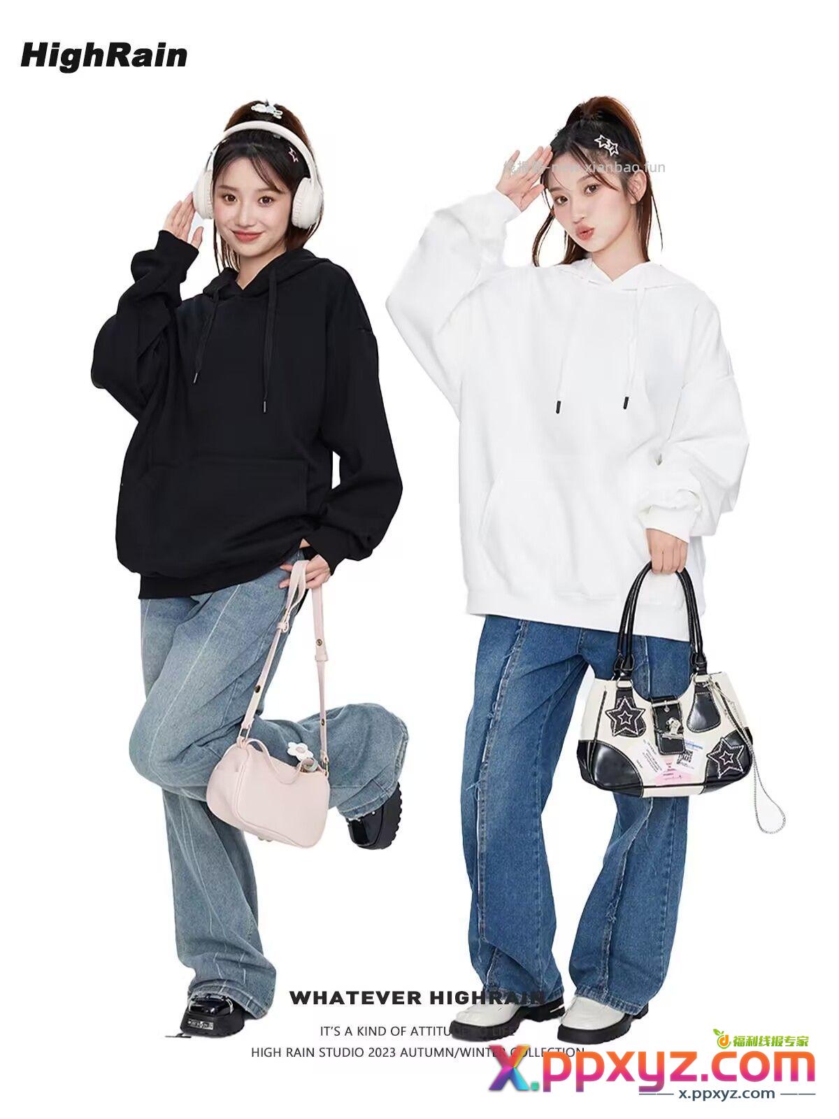 衣服9.9一件还有货 纯色百搭情侣圆拿连帽卫衣 - PPXYZ资源网
