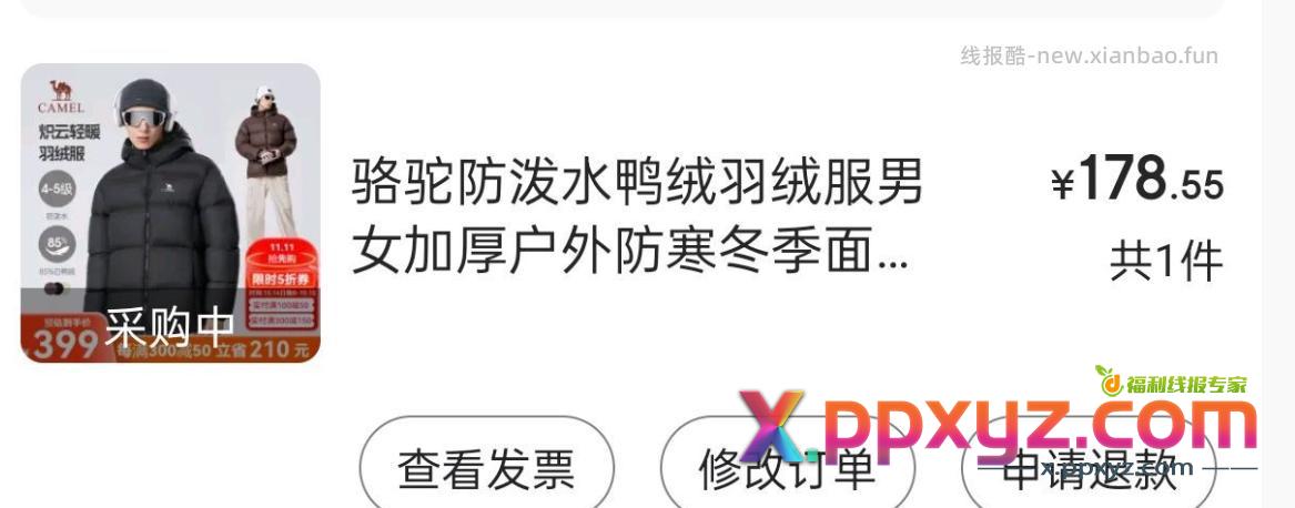 #骆驼羽绒服入会领券 配合支付券300-150和200-20 - PPXYZ资源网
