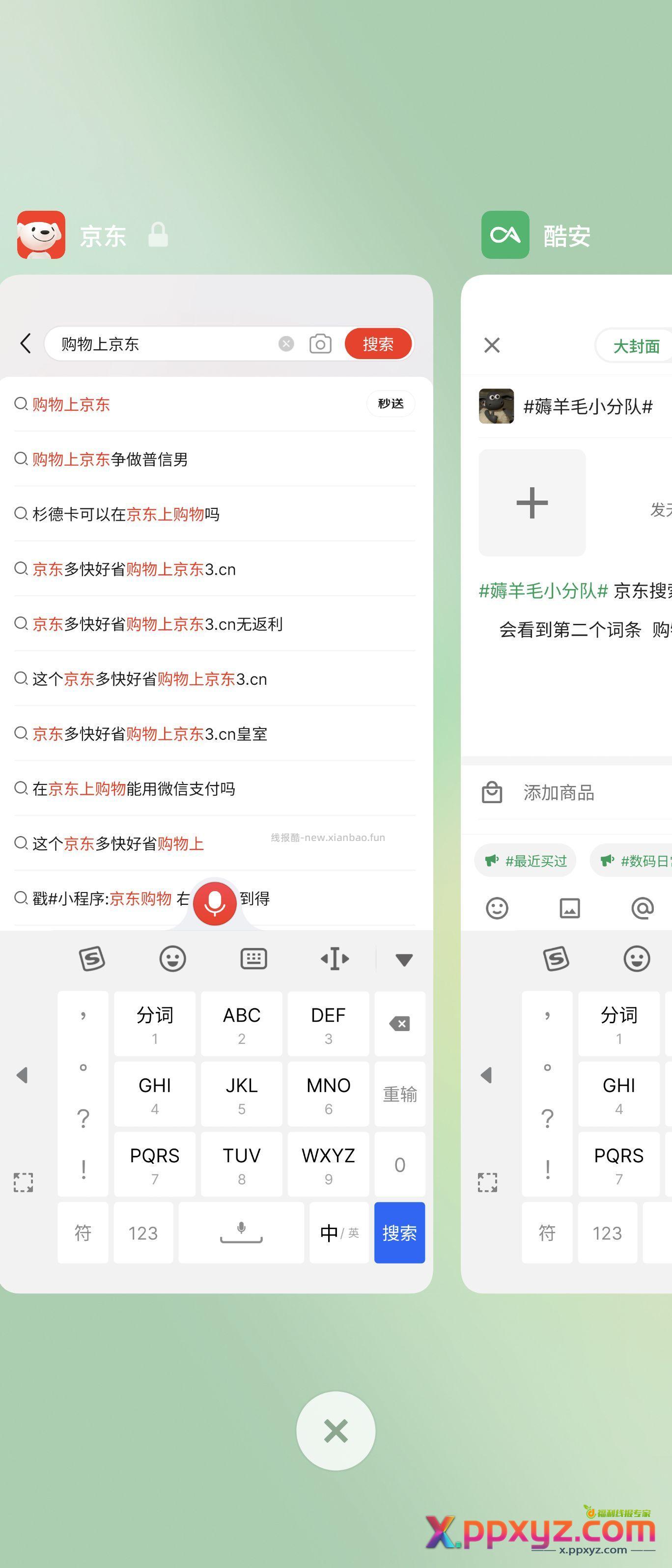 京东搜索栏输入 购物上京东 会看到第二个词条 - PPXYZ资源网
