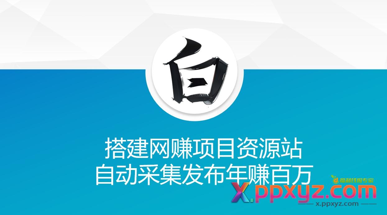搭建网赚项目资源站自动采集发布年赚百万