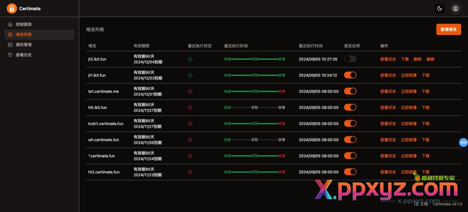 SSL证书管理系统工具网站源码，自动申请、部署SSL证书，并在证书即将过期时自动续期