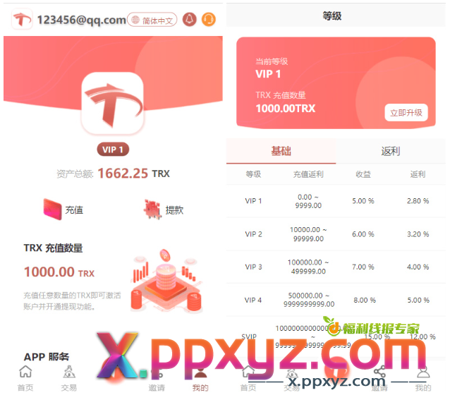 uniapp版多语言TRX系统源码/TRX理财系统/虚拟币挖矿