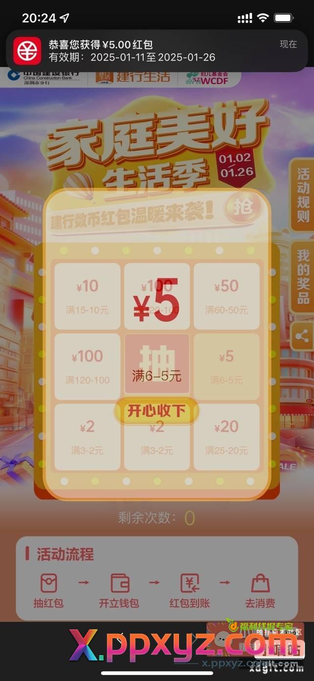 ✅深圳建行数币红苞 1⃣家庭美好生活季 - PPXYZ资源网