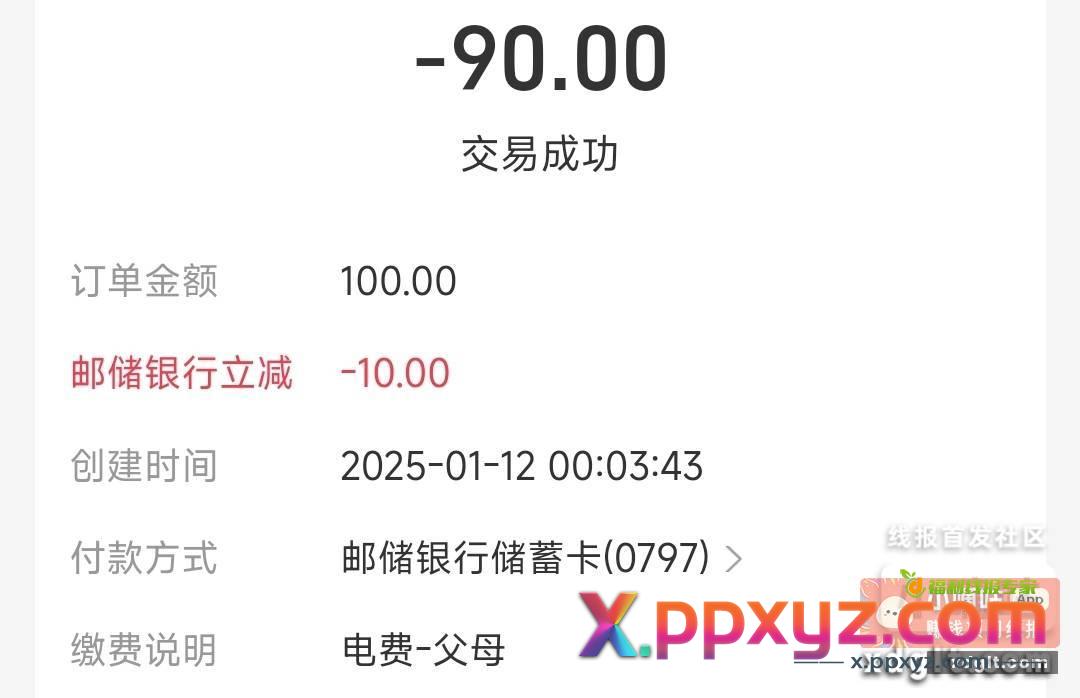zfb交电费 邮储100-10 - PPXYZ资源网