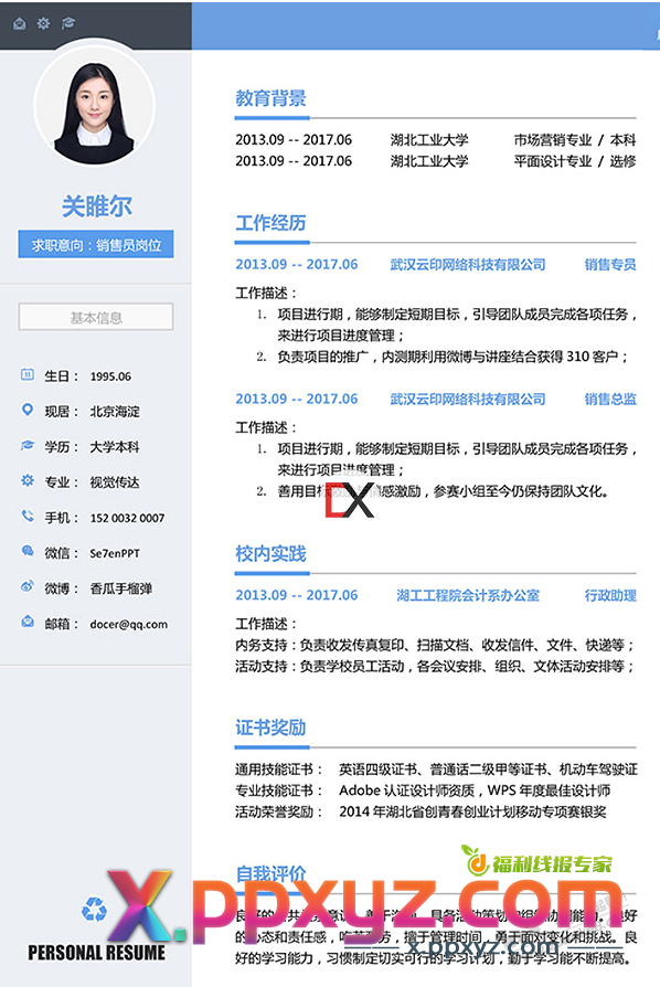 年过完了该工作了-高端简历模板 - PPXYZ线报